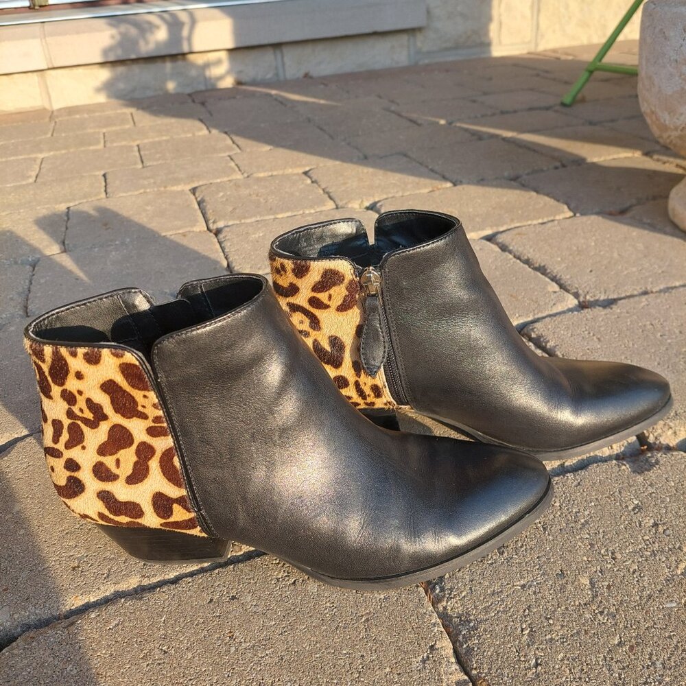 Franco Sarto Quasar women's booties  with leopard print